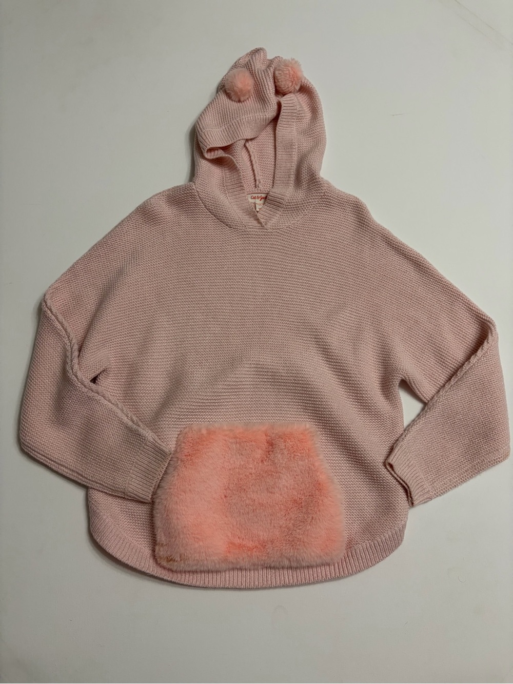 Cat & Jack Girls Furry Kangaroo Pocket Shiny Glitter Long Sleeve
Sweater - Sz XL